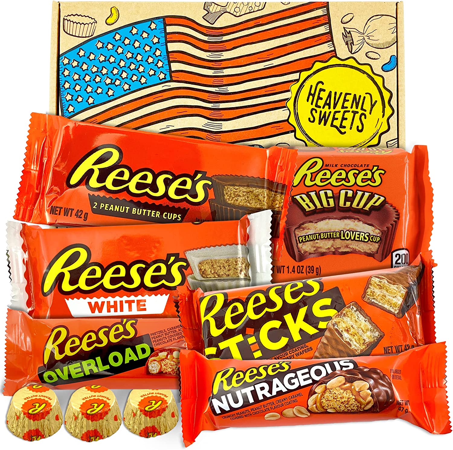 Indulge in the ultimate American candy experience with our Reese's Candy Hamper. Packed with an assortment of peanut butter and chocolate delights from Reese's, this hamper is a sweet lover's dream. Perfect for gifting or treating yourself, it's your ticket to peanut butter and chocolate paradise. Explore the iconic flavors of Reese's today!
